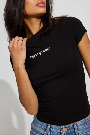 Black Garage Estelle Longline Women T Shirts | A-2896413