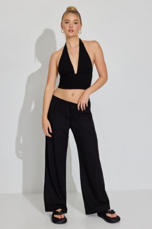 Black Garage Millie Linen Pull-on Women Pants | A-4506918