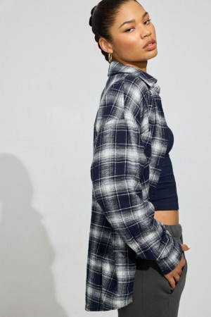 Blue Garage Noah Plaid Button-up Women Long Sleeve | A-0741698