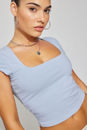 Blue Garage Portia Square Neckline Women T Shirts | A-8690721