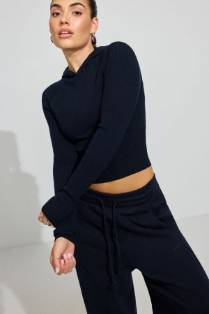 Blue Garage Soft Bodycon Women Hoodie | A-1267405