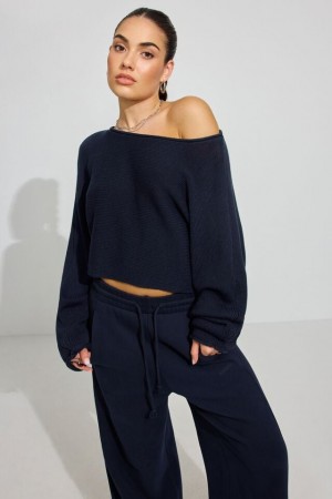 Blue Garage Supersoft Loose Crop Women Sweater | A-5892074