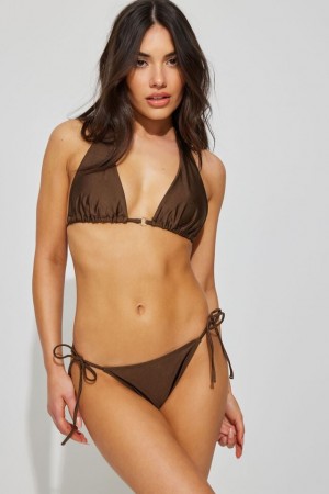 Brown Garage Cheeky Side Tie Women Bikini Bottom | A-7629358