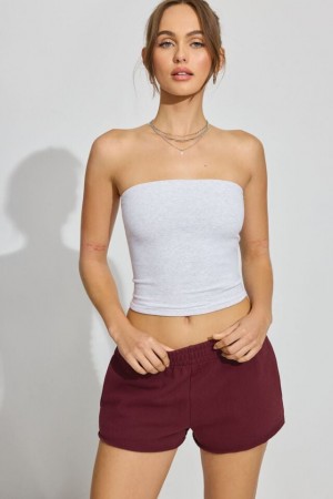Burgundy Garage Softterry Low Rise Women Shorts | A-7941508