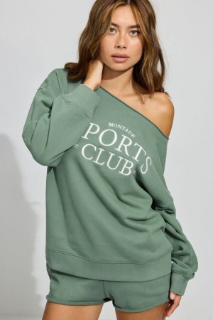 Green Garage Softterry Off Shoulder Women Sweatshirts | A-0489176