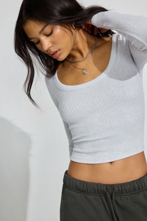 Grey Garage Scoop Neck Knit Women Long Sleeve | A-7651203