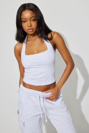 Grey Garage Square Neck Halter Women Tank Top | A-8134527