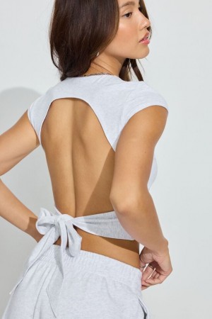 Grey Garage Tie Back Women T Shirts | A-4318605