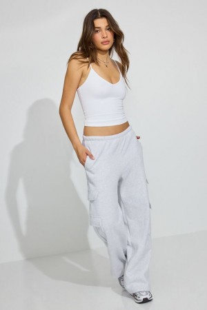 Grey Garage Ultrafleece Baggy Cargo Women Sweatpants | A-3769582