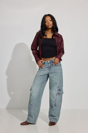 Indigo / Light Garage Low Rise Baggy Women Jeans | A-1628539