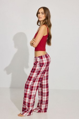 Red Garage Flannel Women Pants | A-9487065