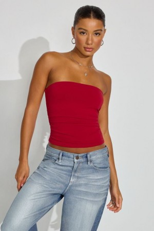 Red Garage Sculpt Longline Tube Women Tank Top | A-4231679