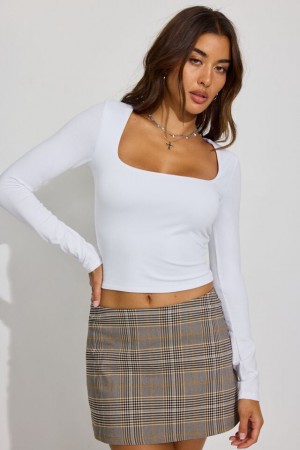 White Garage Addison Square Neck Women Long Sleeve | A-2580719