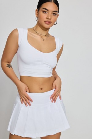 White Garage Seamless Cap Sleeve Women T Shirts | A-8256940