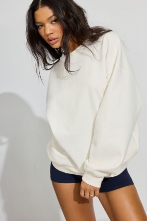 White Garage Ultrafleece Women Sweatshirts | A-2918470