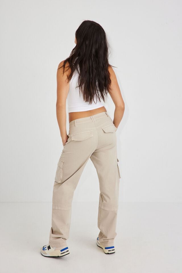 Beige Garage Remi Straight Women Cargo Pants | A-8742513