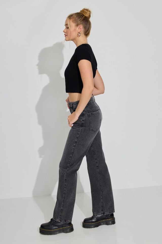 Black Garage 90s Straight Women Jeans | A-4619287