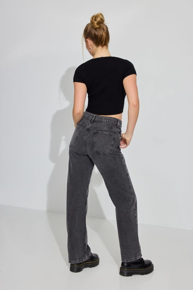 Black Garage 90s Straight Women Jeans | A-4619287