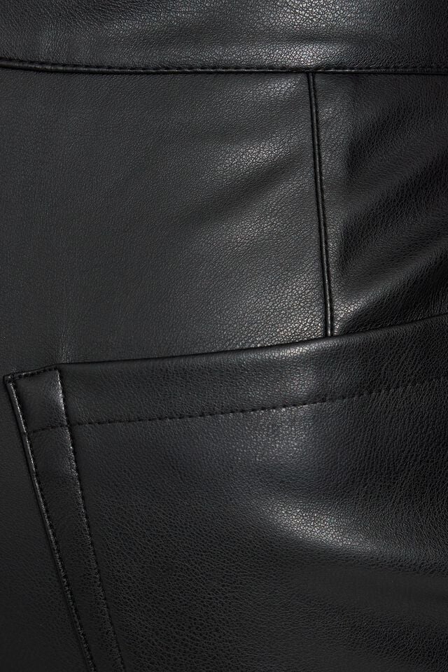 Black Garage Baggy Faux-leather Women Pants | A-7165849