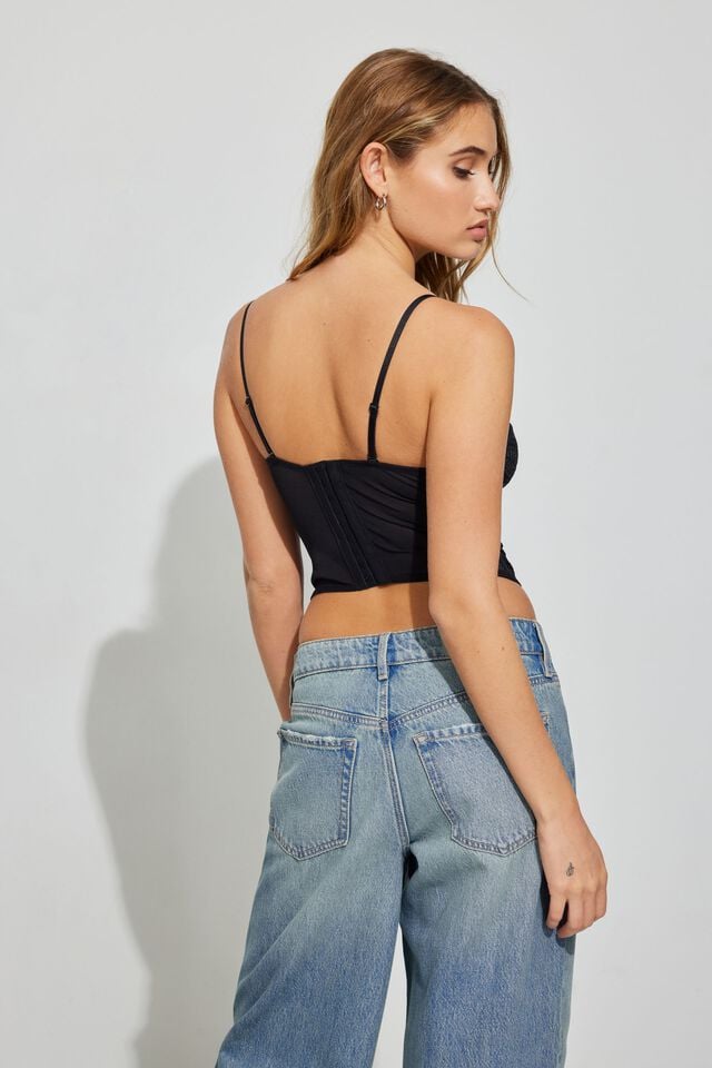 Black Garage Chrishell Lace Mesh Women Tank Top | A-2904736