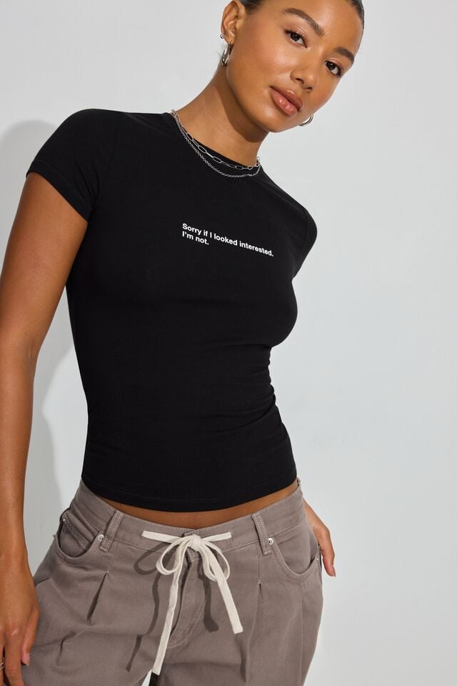 Black Garage Estelle Longline Women T Shirts | A-3419086