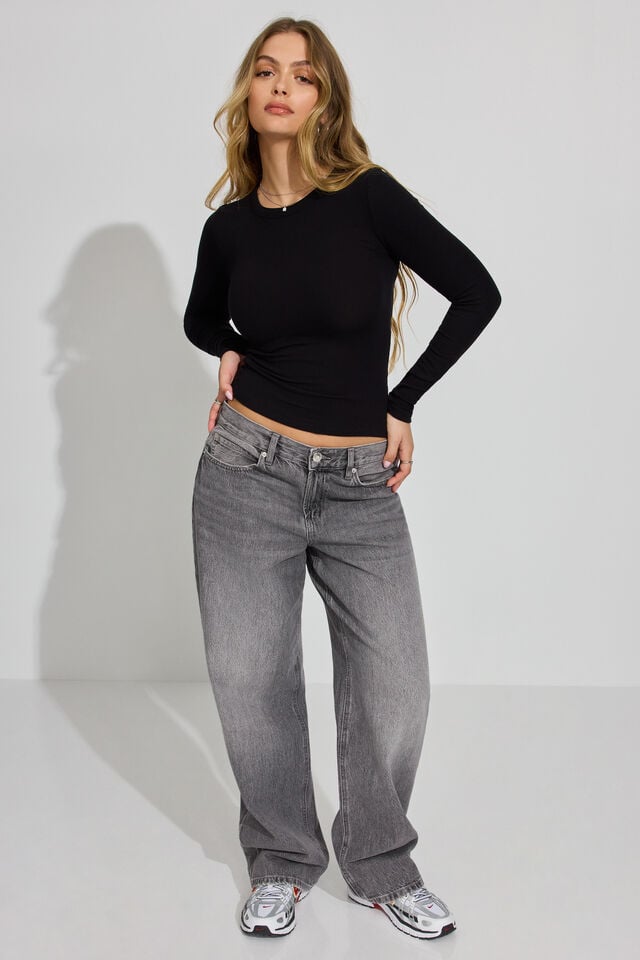 Black Garage Estelle Ribbed Women Long Sleeve | A-4031729