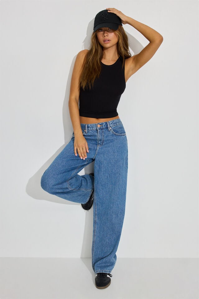 Black Garage High Neck Women Tank Top | A-3420167