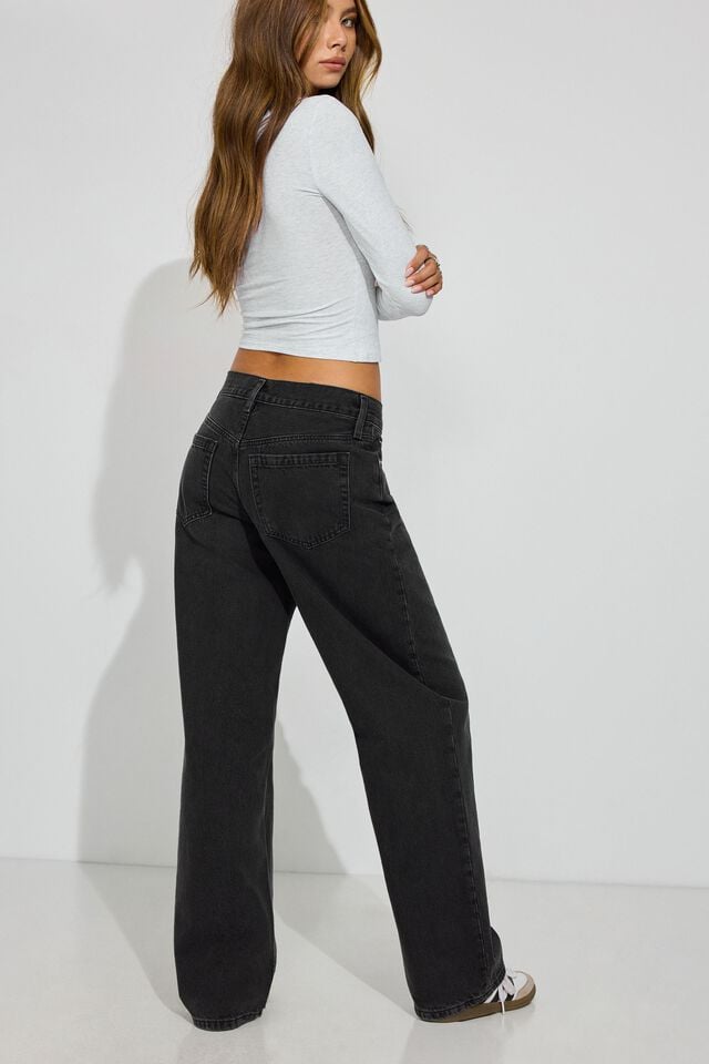 Black Garage Low Rise Baggy Women Jeans | A-5942813