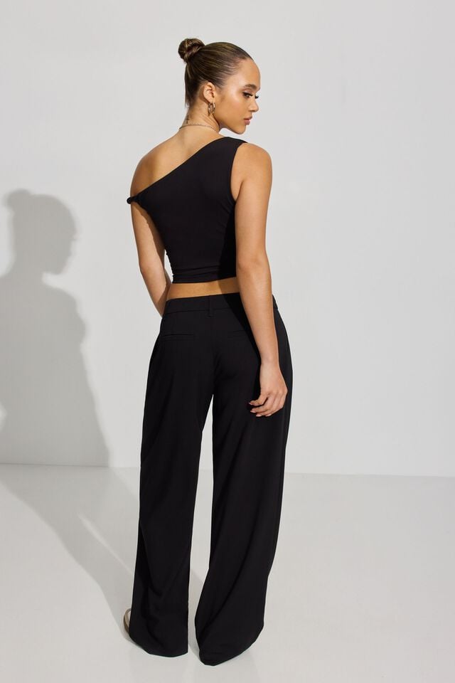 Black Garage Low Rise Relaxed Women Pants | A-5034976