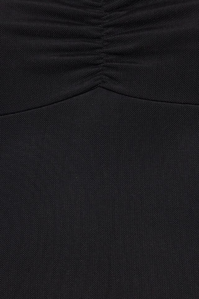 Black Garage Mesh Apron Back Halter Women Tank Top | A-4891056
