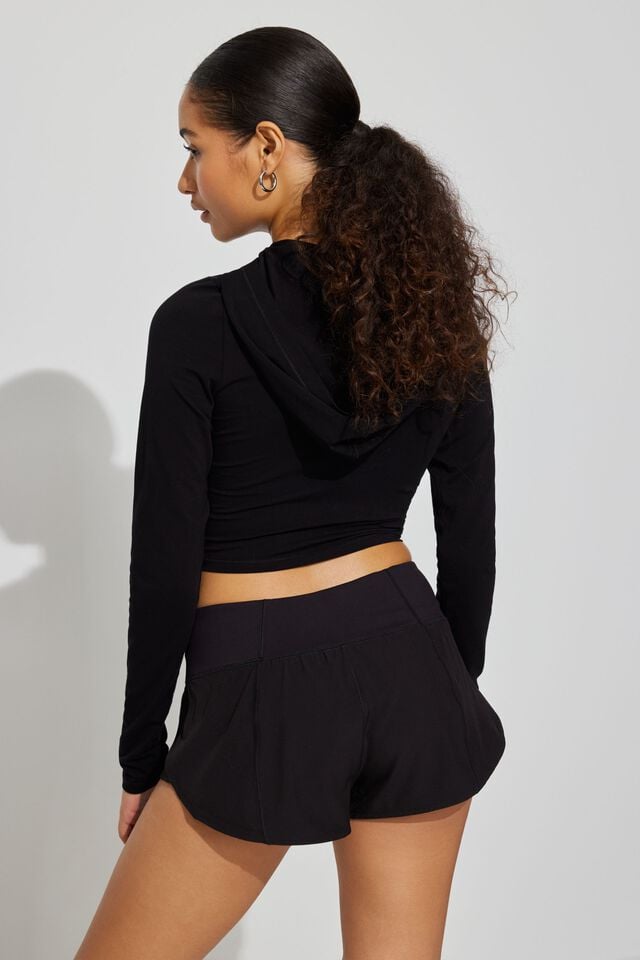 Black Garage Micro Active Women Shorts | A-1396527
