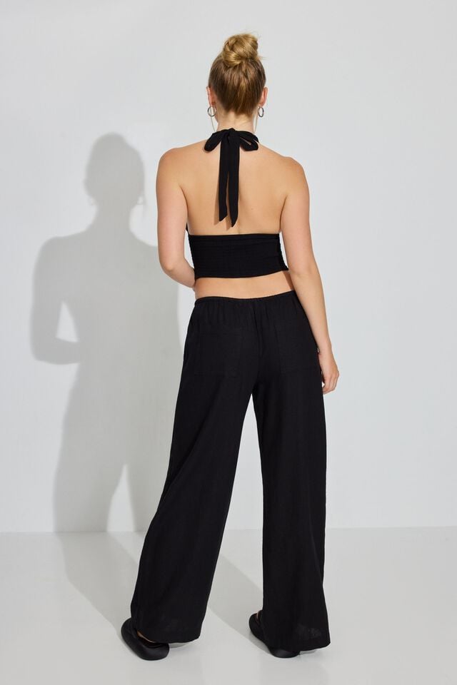 Black Garage Millie Linen Pull-on Women Pants | A-4506918