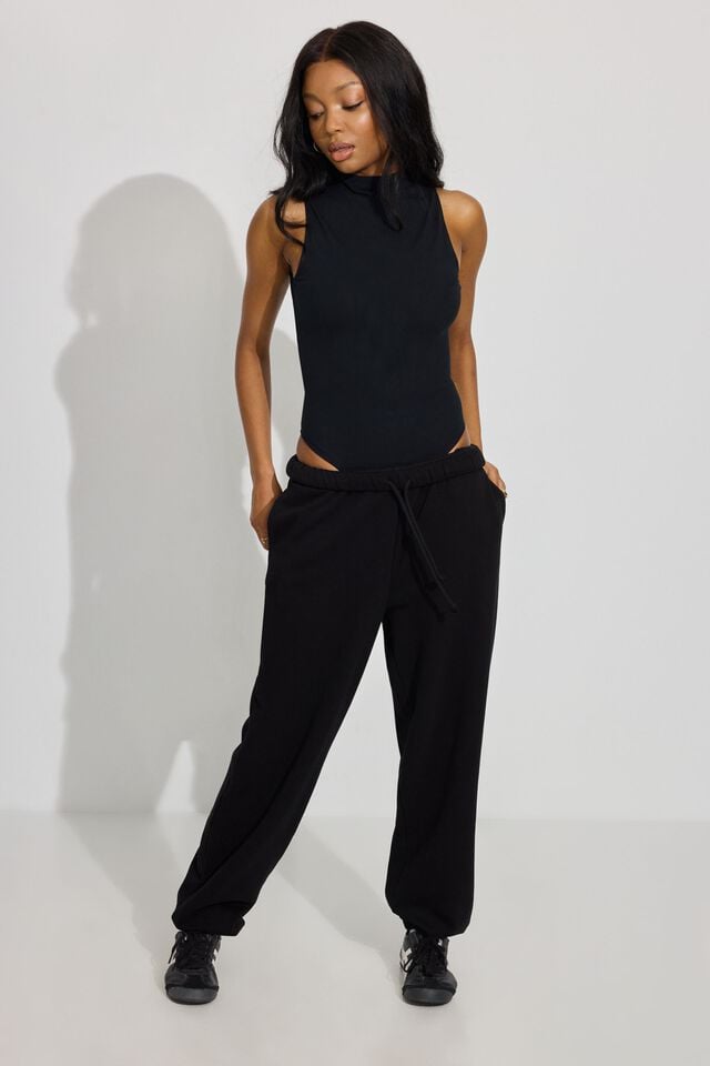 Black Garage Open Back Women Bodysuit | A-6528790
