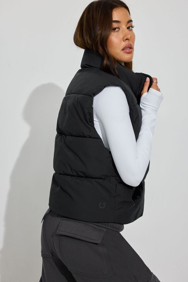 Black Garage Perfect Women Puffer Vest | A-3761205