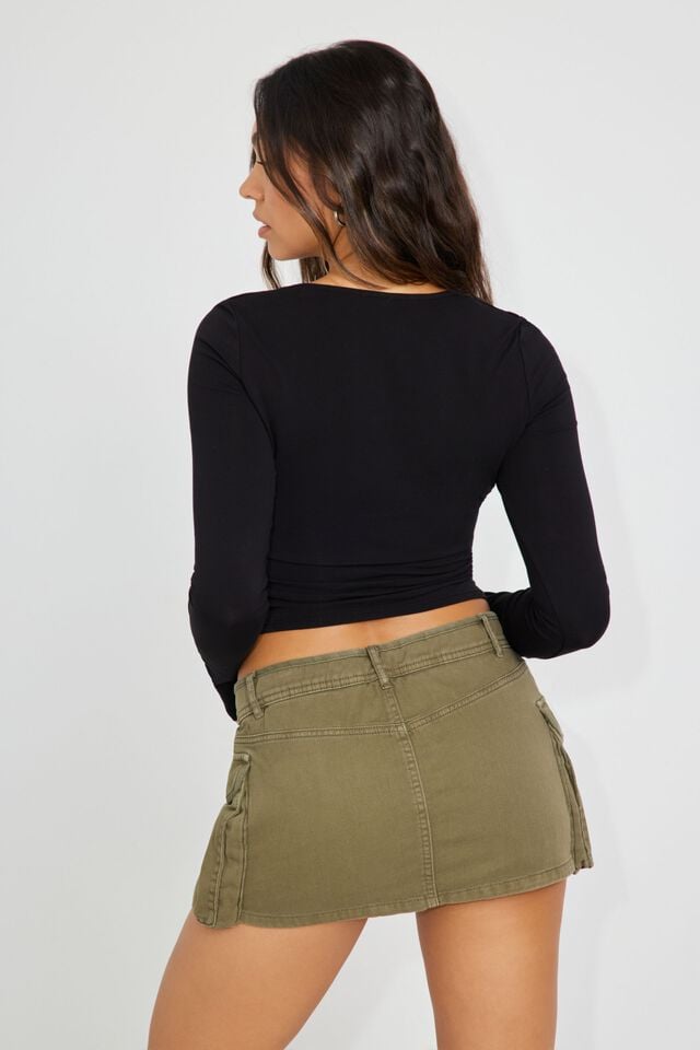 Black Garage Portia Square Neck Women Long Sleeve | A-4157892