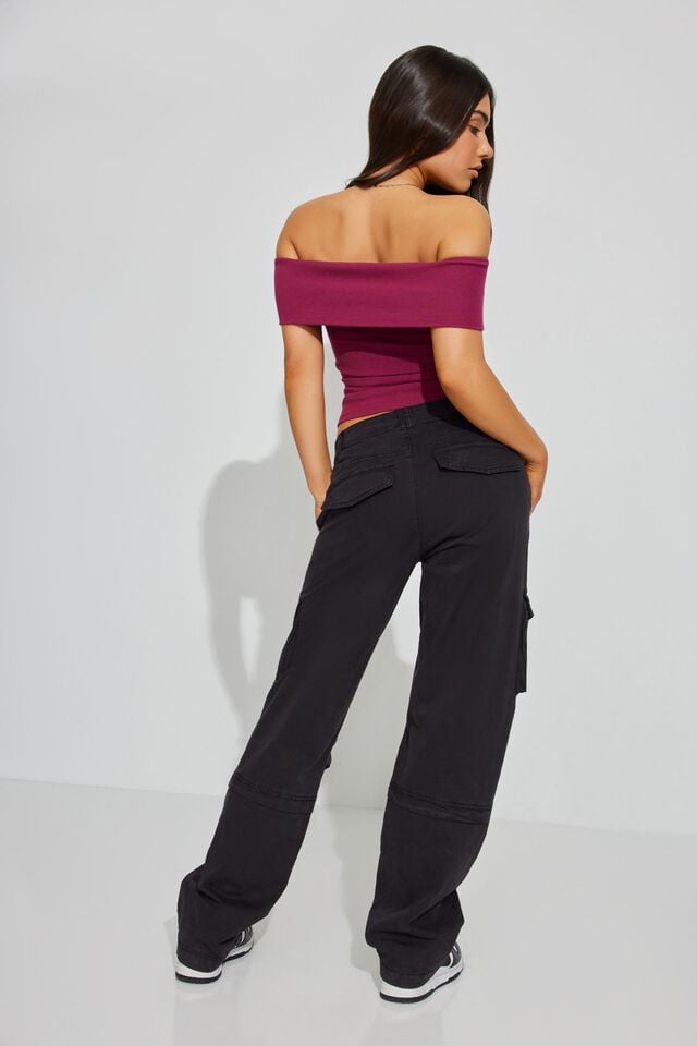 Black Garage Remi Straight Women Cargo Pants | A-4581097