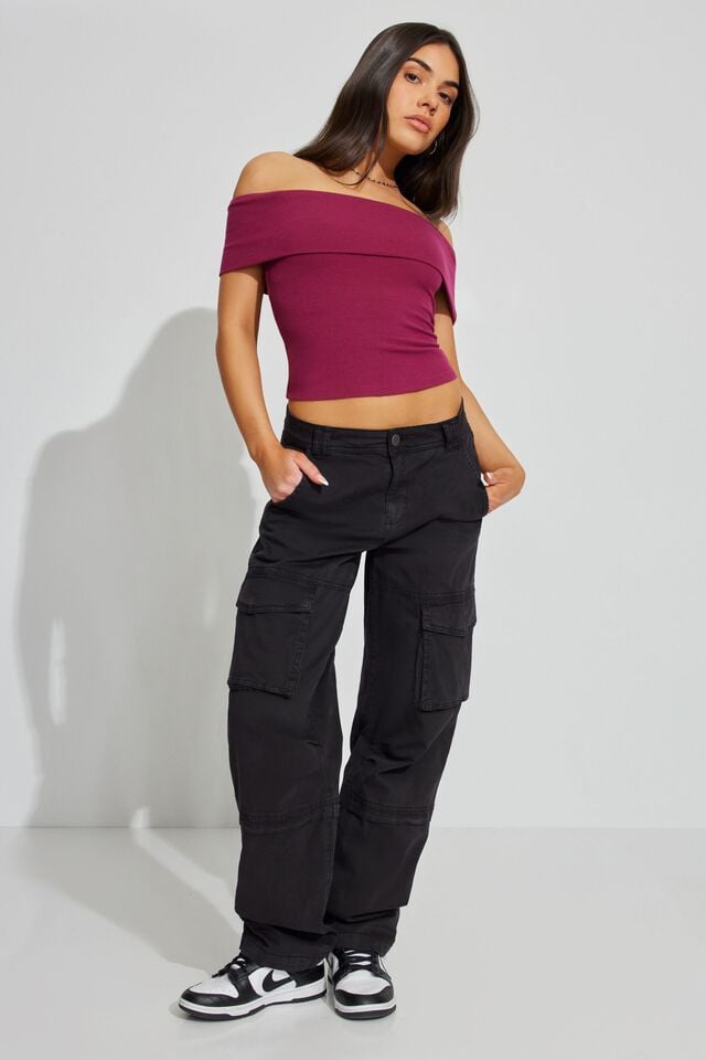 Black Garage Remi Straight Women Cargo Pants | A-4581097