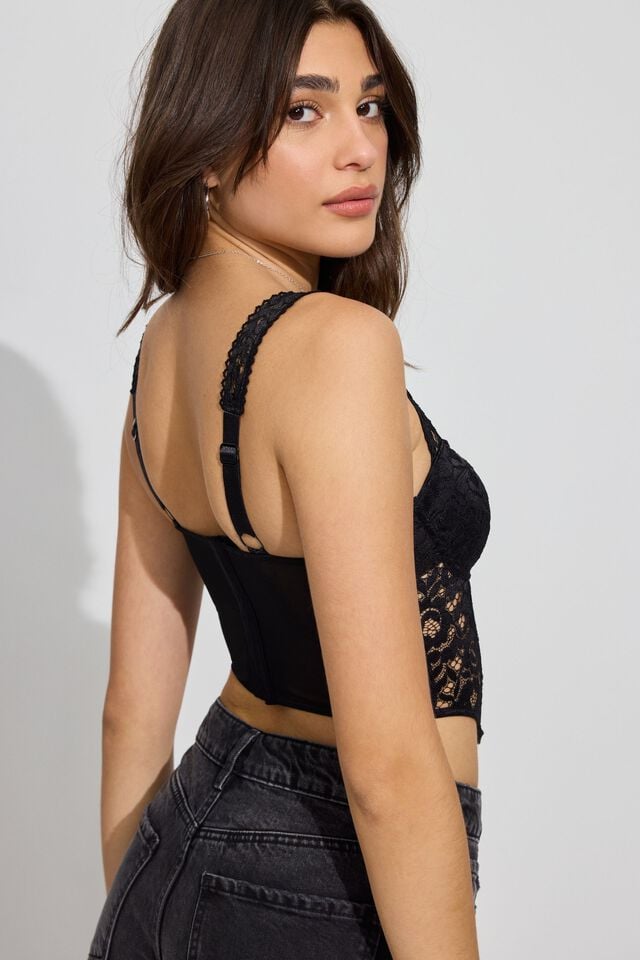 Black Garage Rodeo Lace Women Tank Top | A-4201736