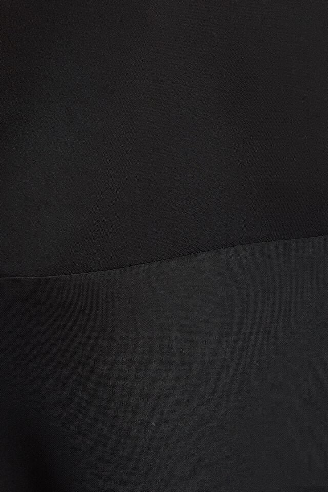 Black Garage Satin With Slit Women Skorts | A-4718639