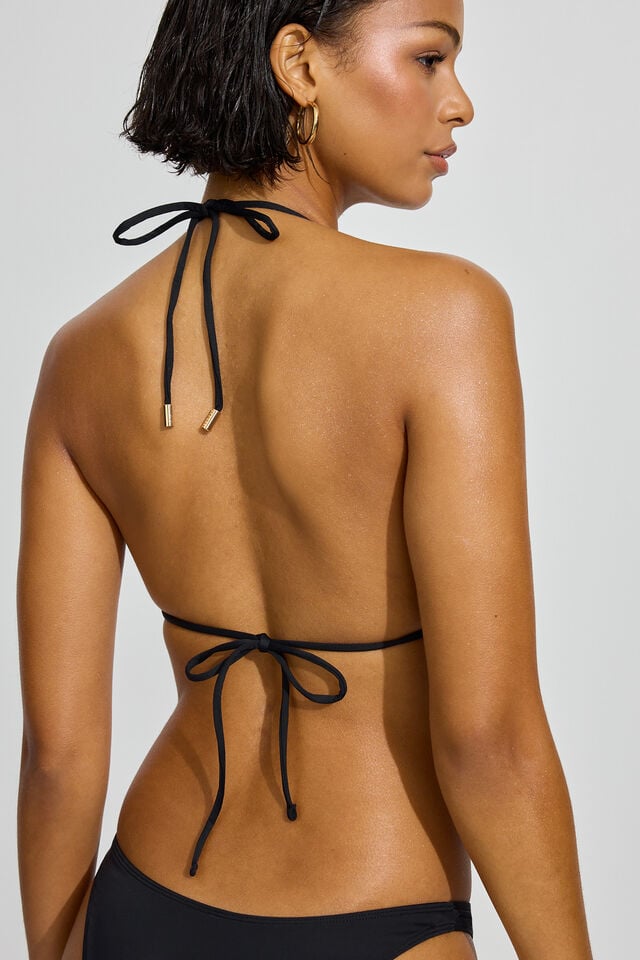 Black Garage Slider Triangle Women Bikini Top | A-7126395