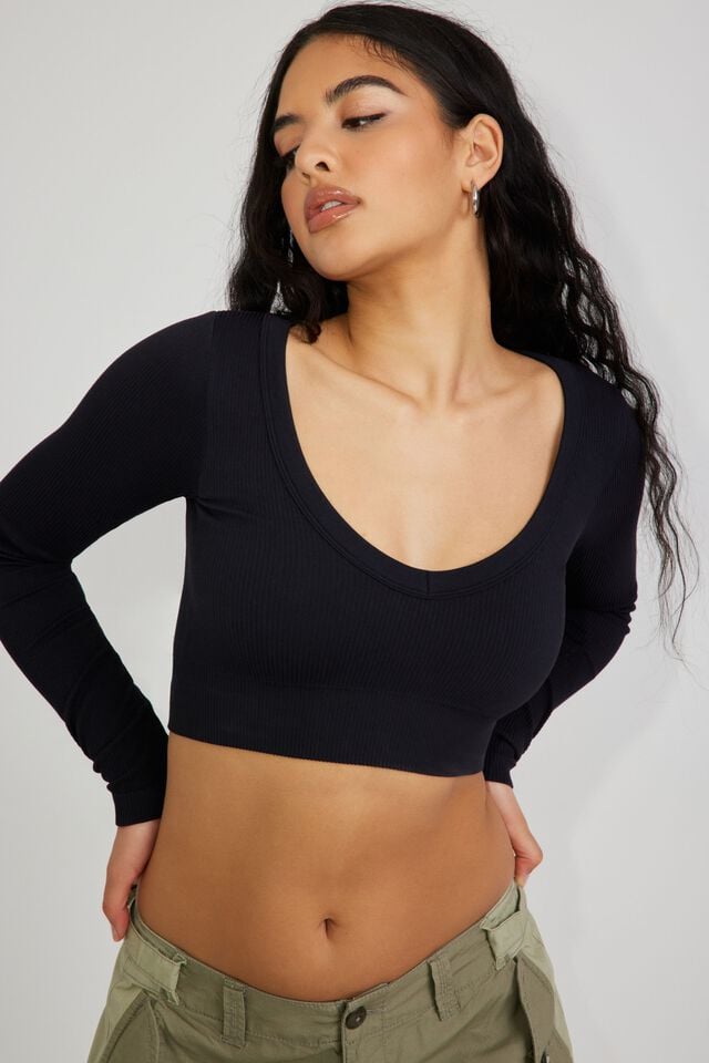Black Garage Sonia Seamless Women Long Sleeve | A-7046152