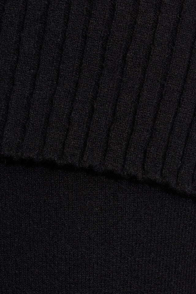 Black Garage Spongy Off Shoulder Women Sweater | A-4651832