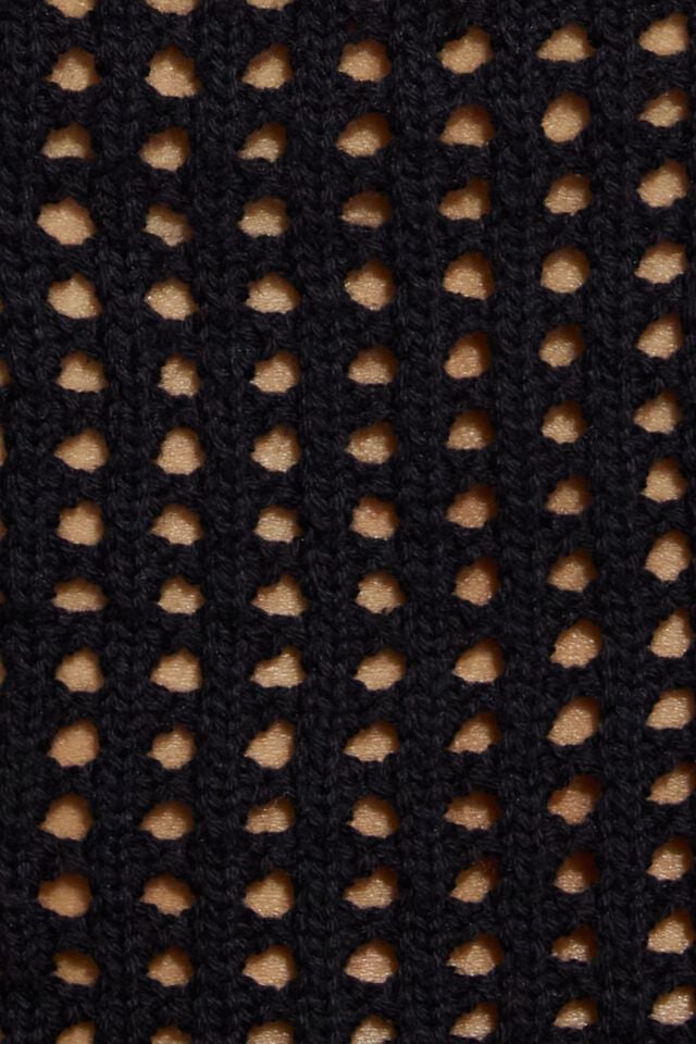Black Garage Square Neck Open Knit Women Sweater | A-6523901