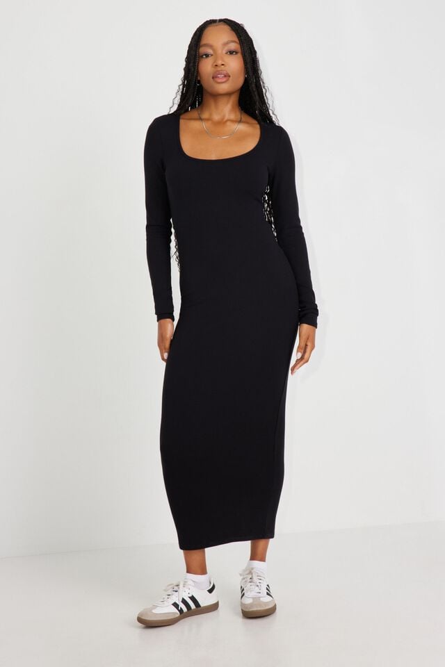 Black Garage Stassi Scoop Neck Maxi Women Dress | A-8731495