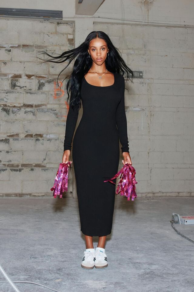 Black Garage Stassi Scoop Neck Maxi Women Dress | A-8731495