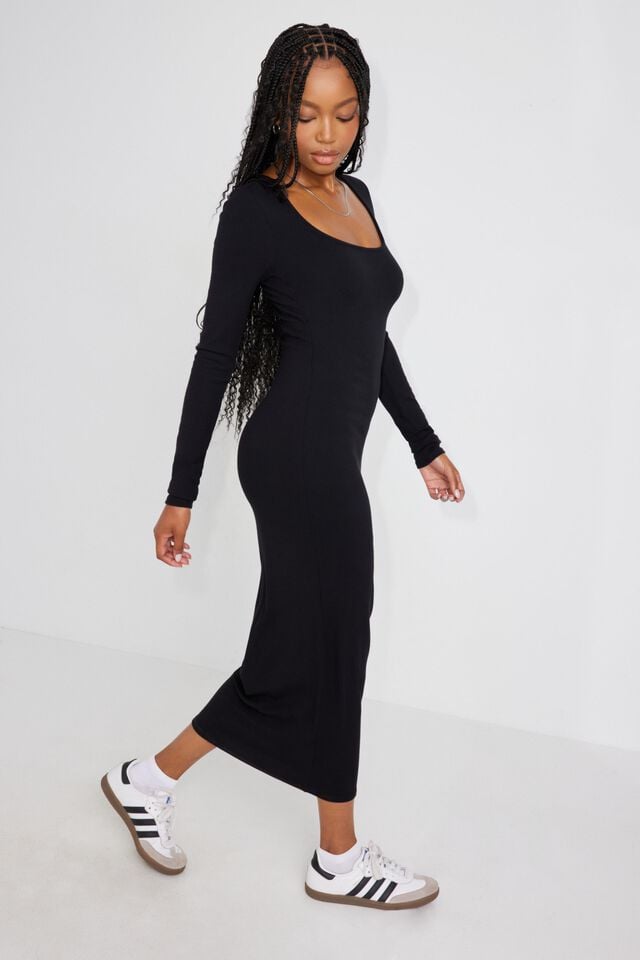 Black Garage Stassi Scoop Neck Maxi Women Dress | A-8731495