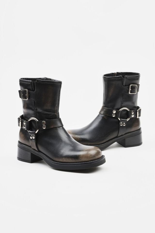 Black Garage Steve Madden Brixton Block Heel Women Booties | A-8403169