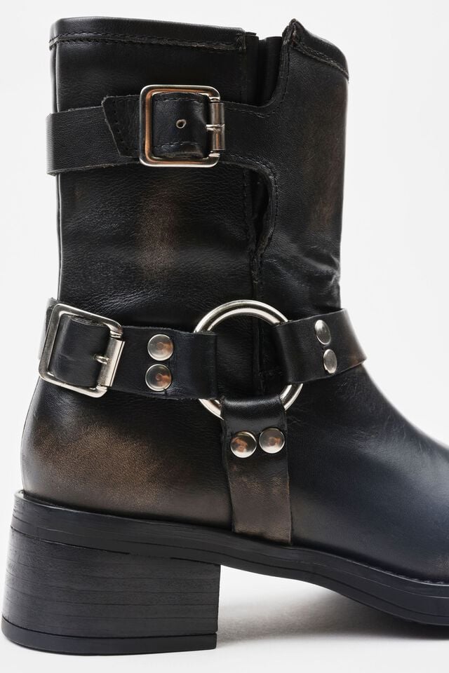 Black Garage Steve Madden Brixton Block Heel Women Booties | A-8403169