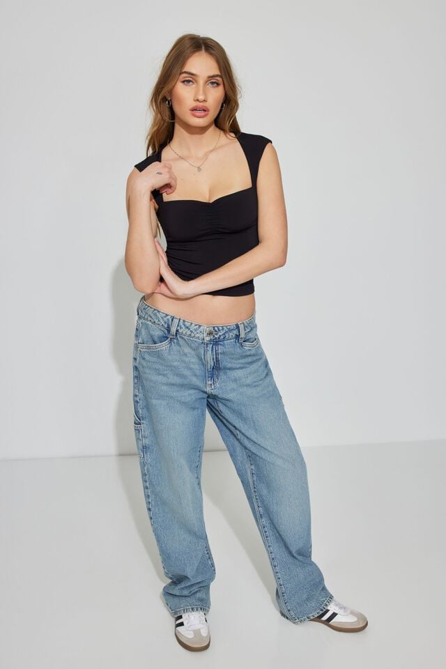 Black Garage Talina Square Neck Women Tank Top | A-1928754