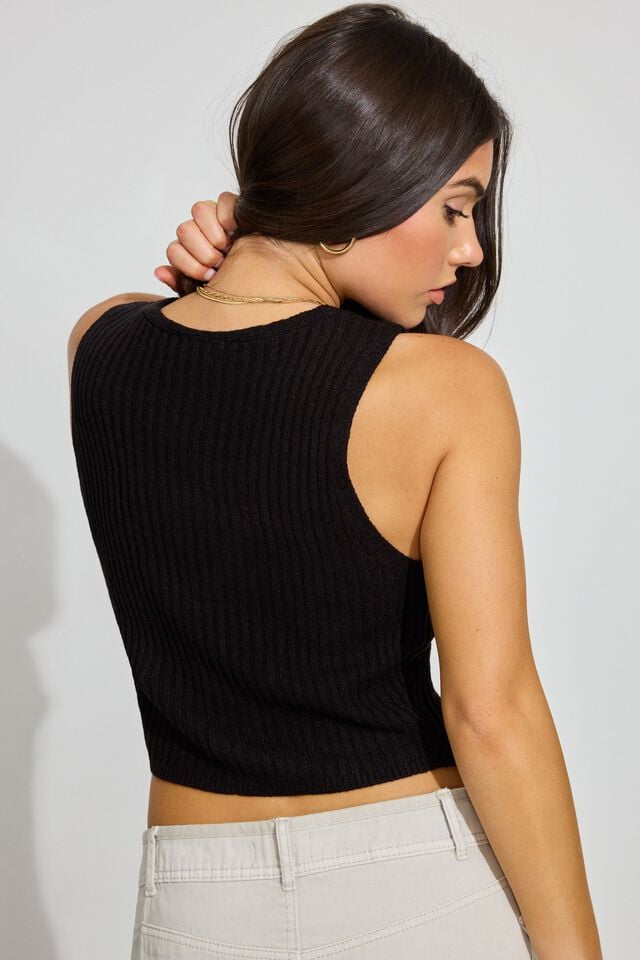Black Garage Tape Bare Flyaway Women Vest | A-6819520
